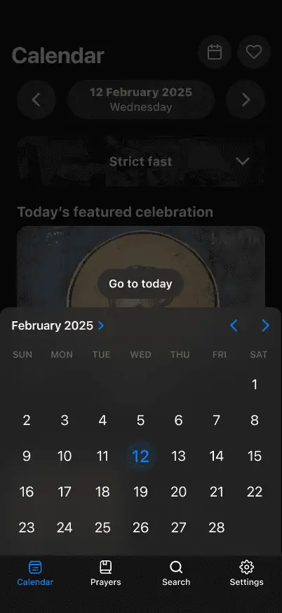 The ‘Go to today’ button