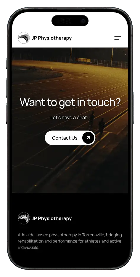 Contact page on mobile